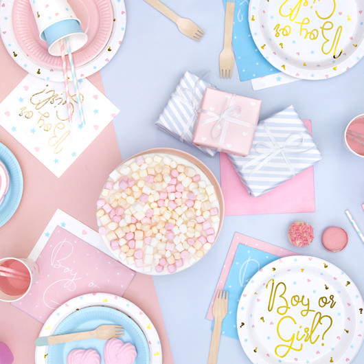 Mønstret Gavepapir Lyserød/Lyseblå