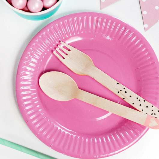 Mønstret Træbestik Sort - 18 stk (16 cm) - Temashop