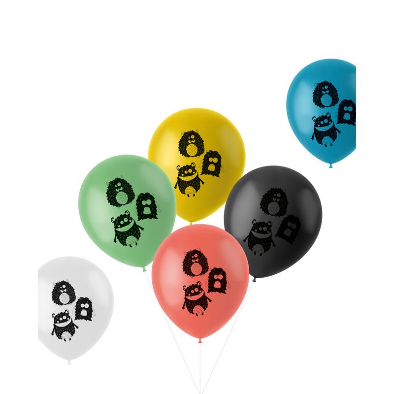 Monster Bash Ballon Mix - 6 stk (33 cm) | Monster Latexballoner - Temashop
