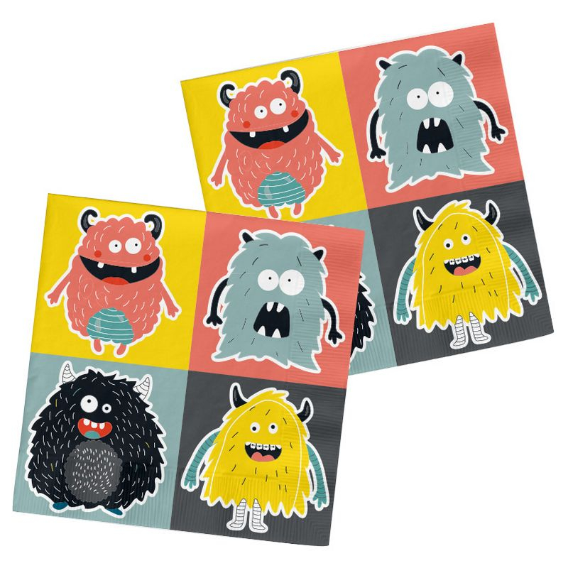 Monster Bash Servietter - 20 stk (33 x 33 cm) | Monster Servietter - Temashop