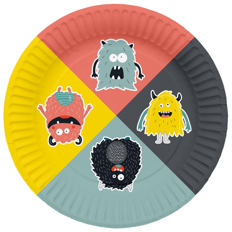Monster Bash Tallerkener - 8 stk (23 cm) | Monster Tallerkner - Temashop