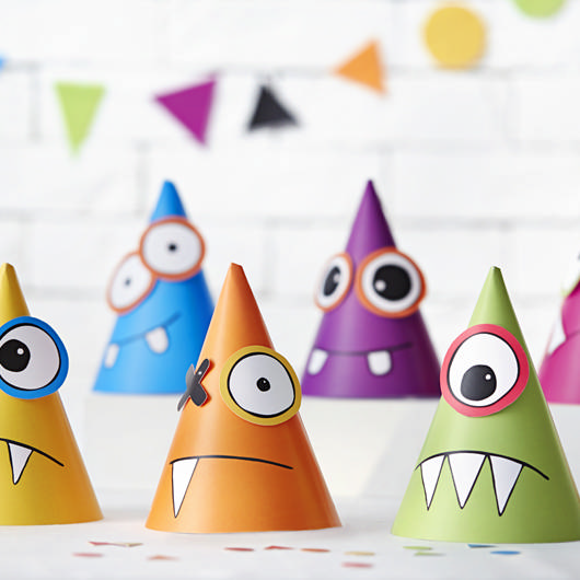 Monster Festhatte - 6 stk (10 cm) | Monster Partyhatte - Temashop