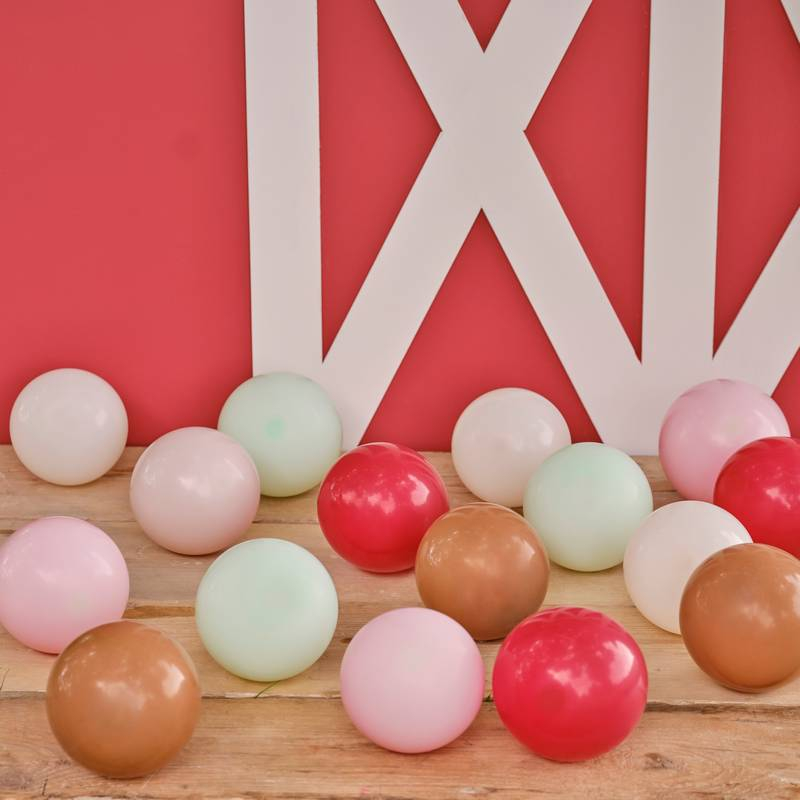 Mosaik Ballon Mix Lyserød/Beige - 40 stk (12,7 cm) | Gård tema Latexballoner - Temashop