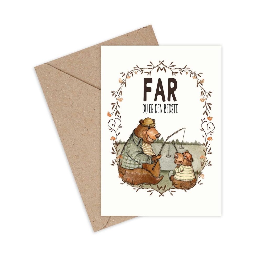 Far (11,5 x 16 cm) | Fars dag Kort / Invitationer / Gode råd - Temashop