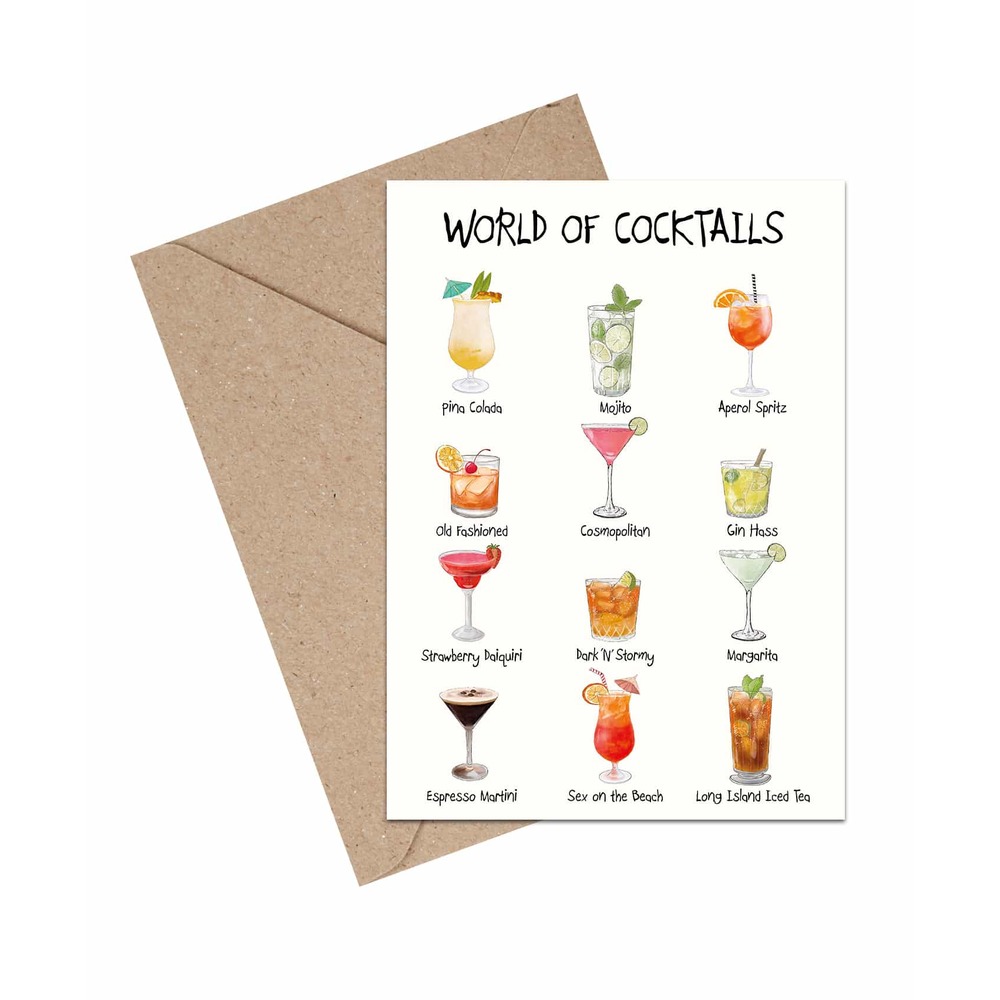 Cocktails Kort Med Kuvert
