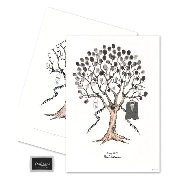 Konfirmation Fingeraftryk Plakat Dreng Sort - 1 stk (29,7 x 42 cm) | Konfirmation Plakat - Temashop