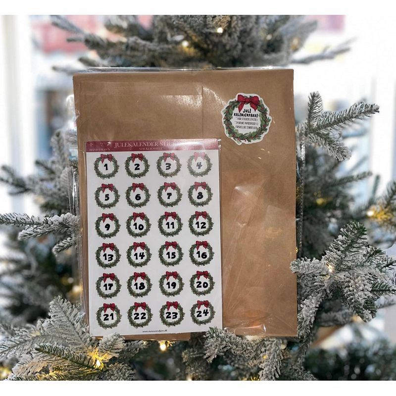 Julekalender Klistermærker & Poser - 48 dele (12 x 23 - 27 x 45,5 cm) | Julekalender Julekalendere - Temashop