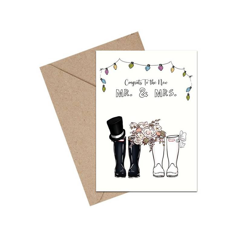 Mr. & Mrs. Bryllupskort