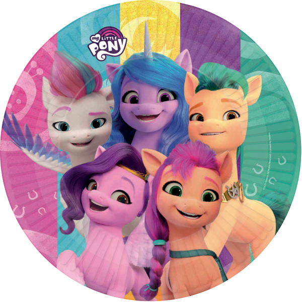 My Little Pony A New Generation Paptallerkener - 8 stk (Ø 23 cm) | Min lille pony Tallerkner - Temashop