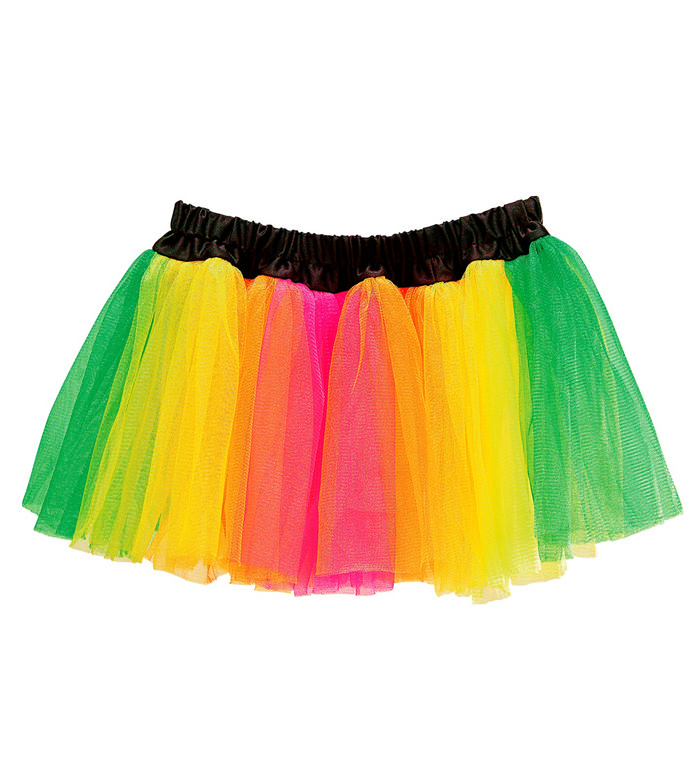 Neon Tylskørt Multifarvet | 80'erne Totally Bukser / Skørt / Shorts - Beklædning - Temashop