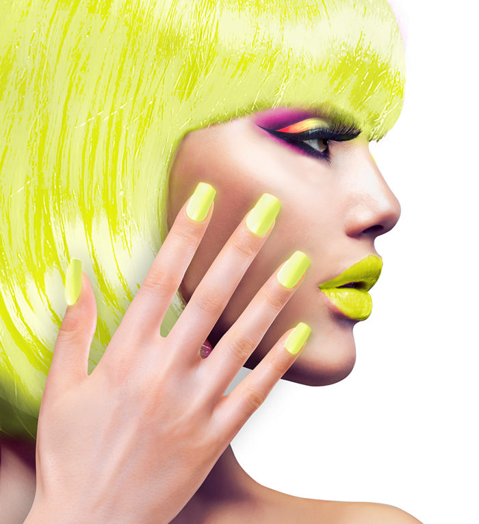 Neongule Negle | 80'erne Totally Negle / Neglelak - Makeup & Negle - Temashop