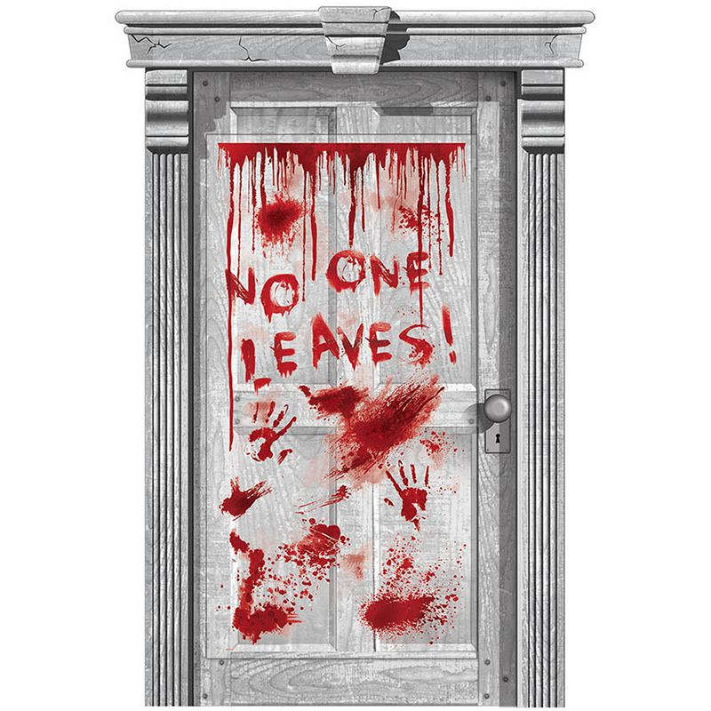 No One Leaves! Dørdekoration - 1 stk (165 x 85 cm) | Blodstænk Dørcover - Temashop