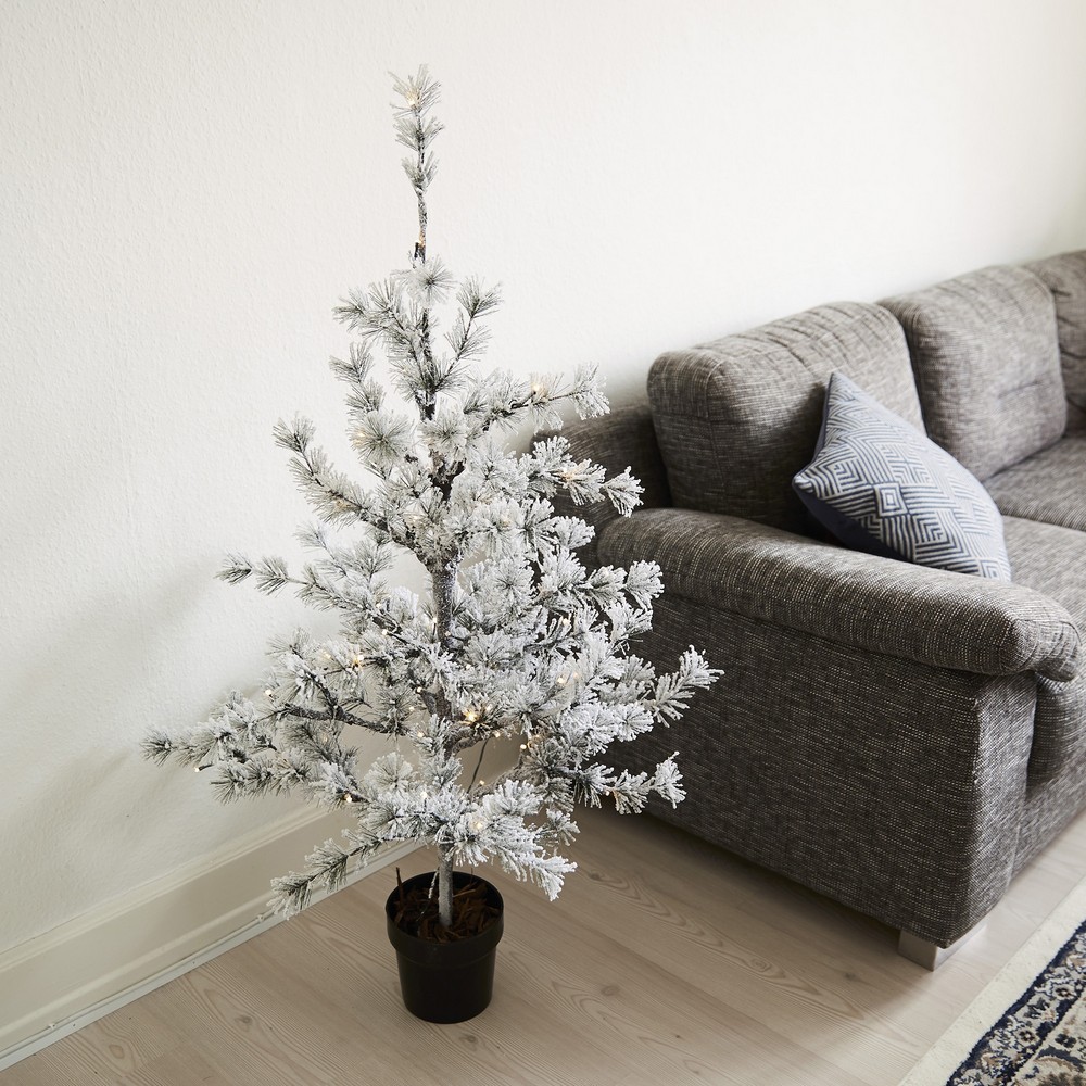 Kunstigt LED Lærketræ I Potte 120 cm - 1 stk (120 x 70 cm) | Juletræ Juletræ - Temashop