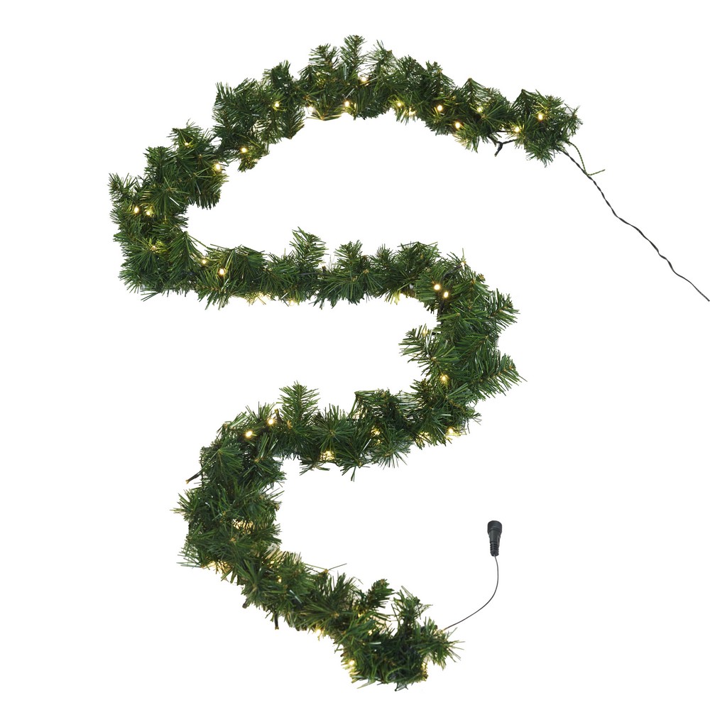 Kunstig Smal Granguirlande LED 240 cm
