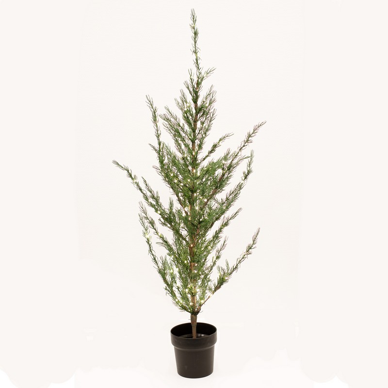 Kunstigt LED Cedertræ 120 cm - 1 stk (120 cm) | Juletræ Julepynt - Temashop
