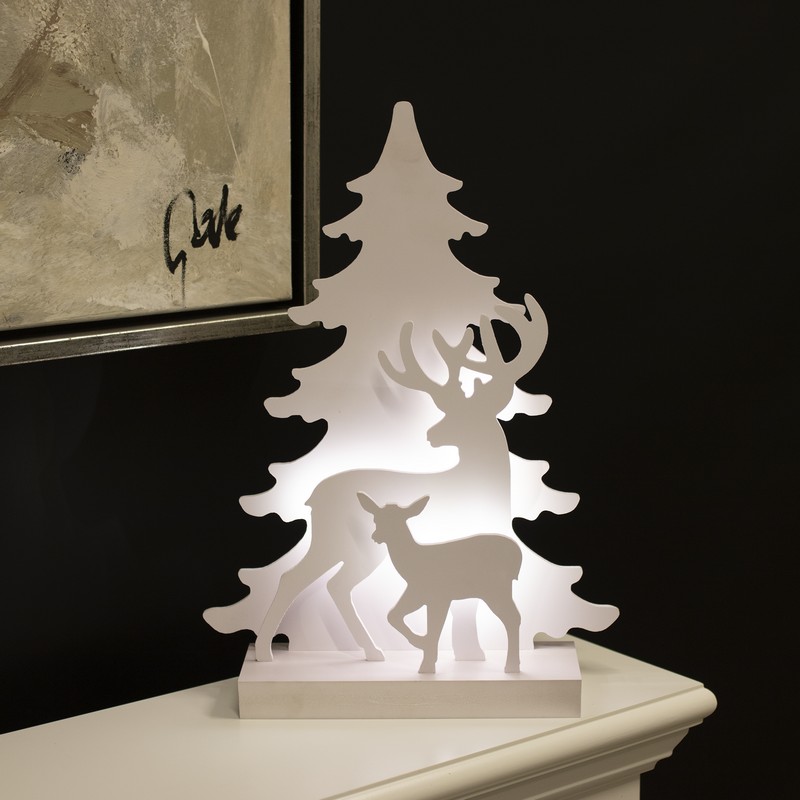 3D LED Julesilhuet Rensdyr - 1 stk (40 x 23 x 8 cm) | Julescene Julepynt - Temashop