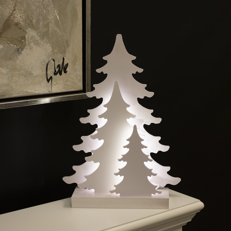 3D LED Julesilhuet Juletræer - 1 stk (40 x 23 x 8 cm) | Julescene Julepynt - Temashop