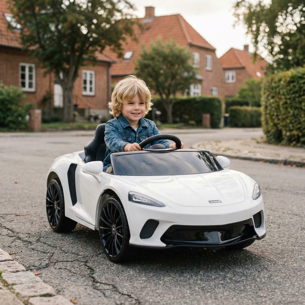 McLaren GT Elbil Til Børn 12V Hvid (43,5 x 108 x 60,5 cm) | Racerløb tema El Køretøj Til Børn - Temashop