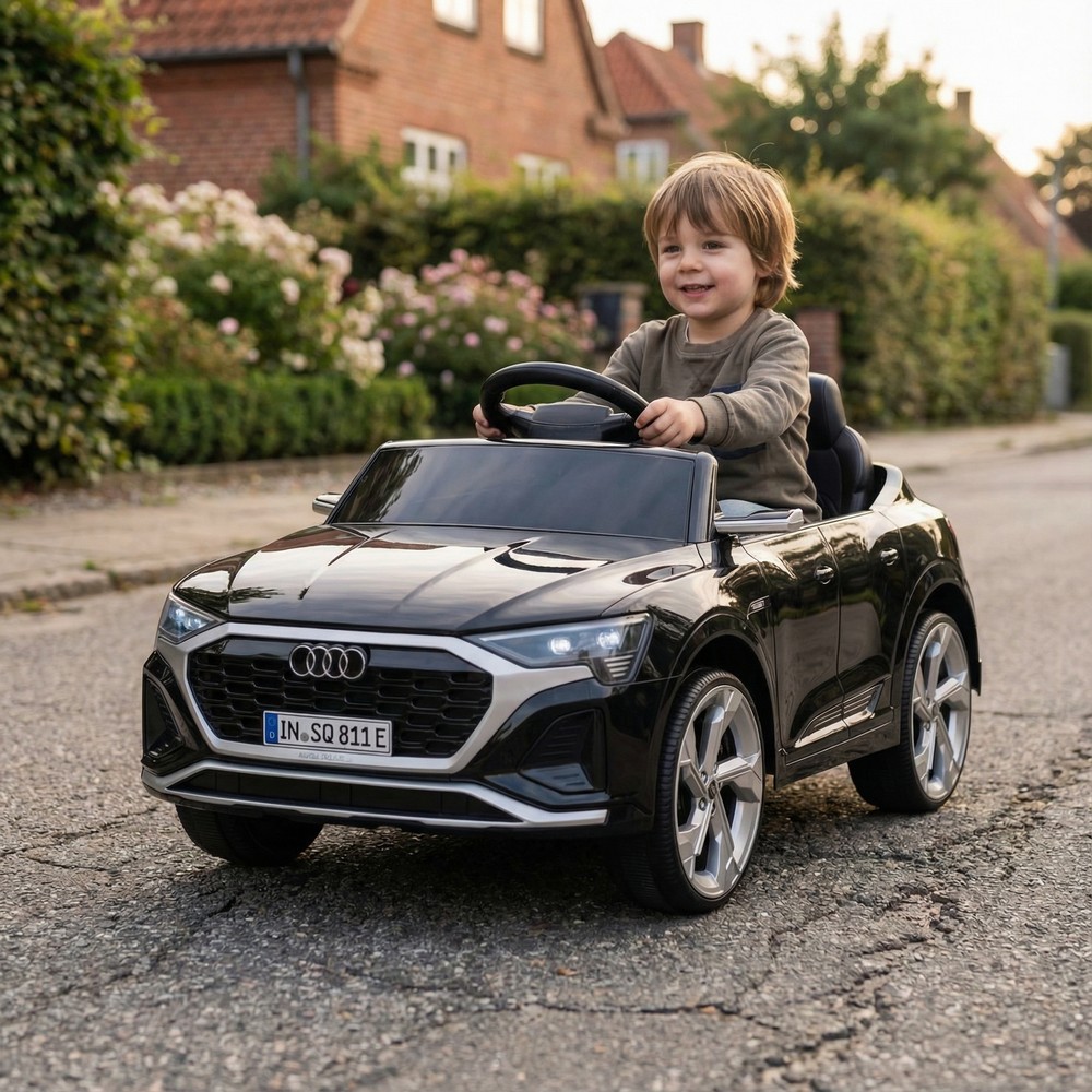 Audi SQ8 Elbil Til Børn 12V Sort (98 x 58 x 43 cm) | Racerløb tema El Køretøj Til Børn - Temashop