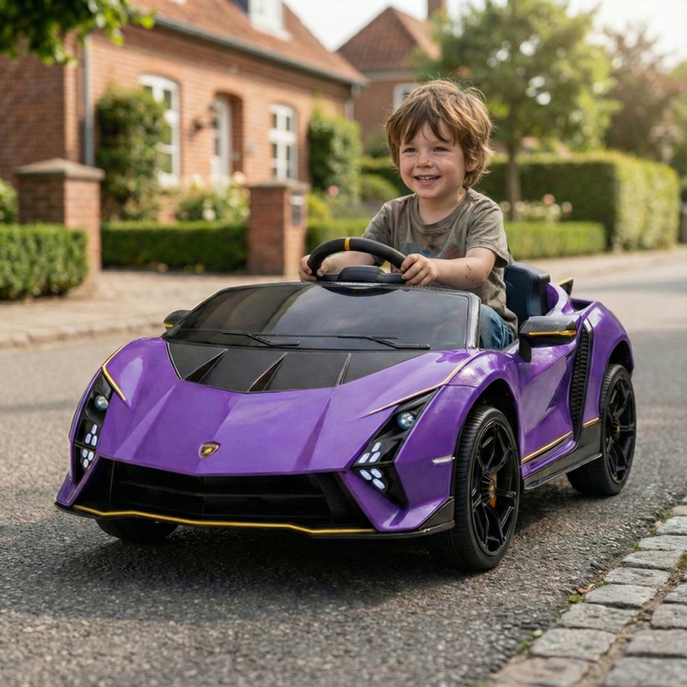 Lamborghini Autentica Elbil Til Børn 10.8V Lilla (114,5 x 64,5 x 45,5 cm) | Racerløb tema El Køretøj Til Børn - Temashop