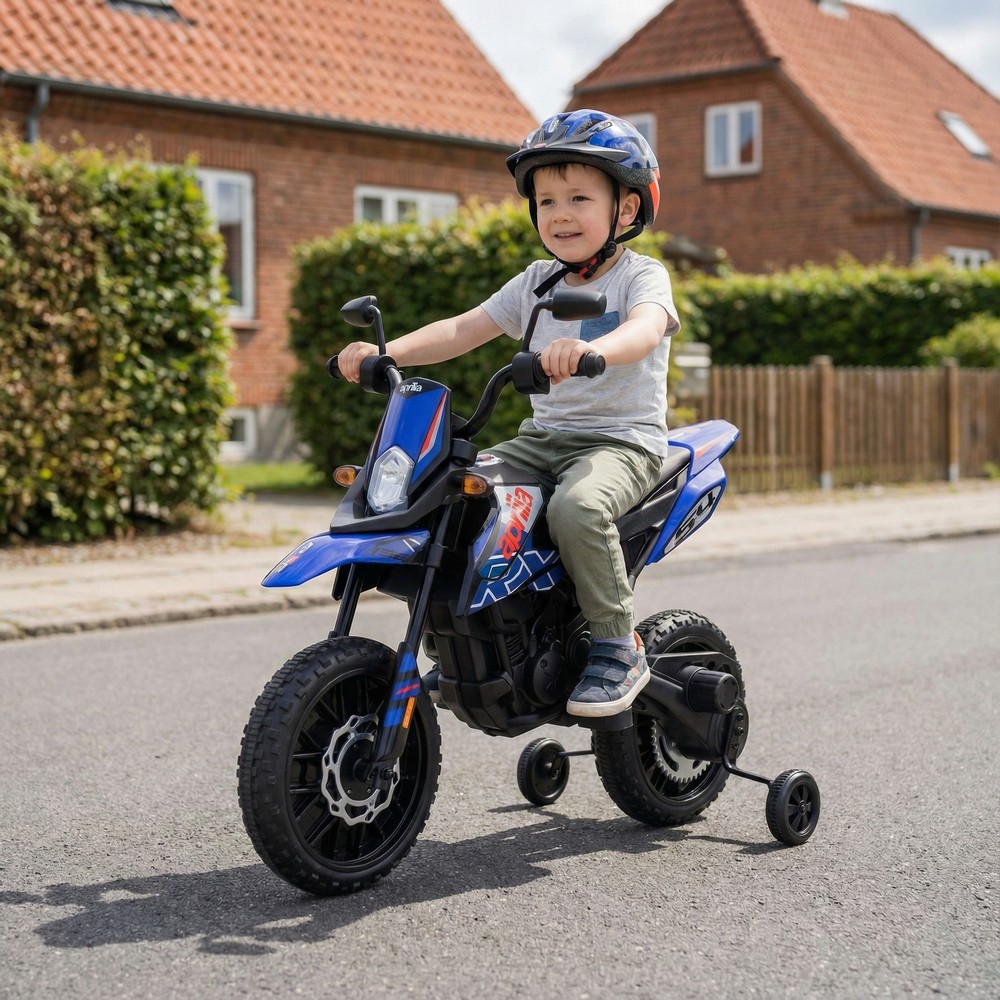 Aprilia Elmotorcykel Til Børn 10,8V Blå (108 x 49 x 75 cm) | Racerløb tema El Køretøj Til Børn - Temashop