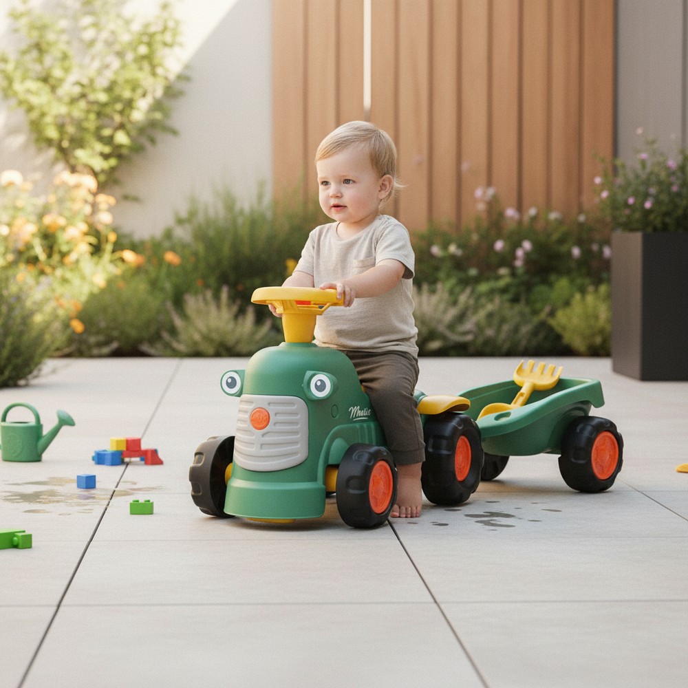 FALK® Maurice Traktor Gåbil Med Trailer