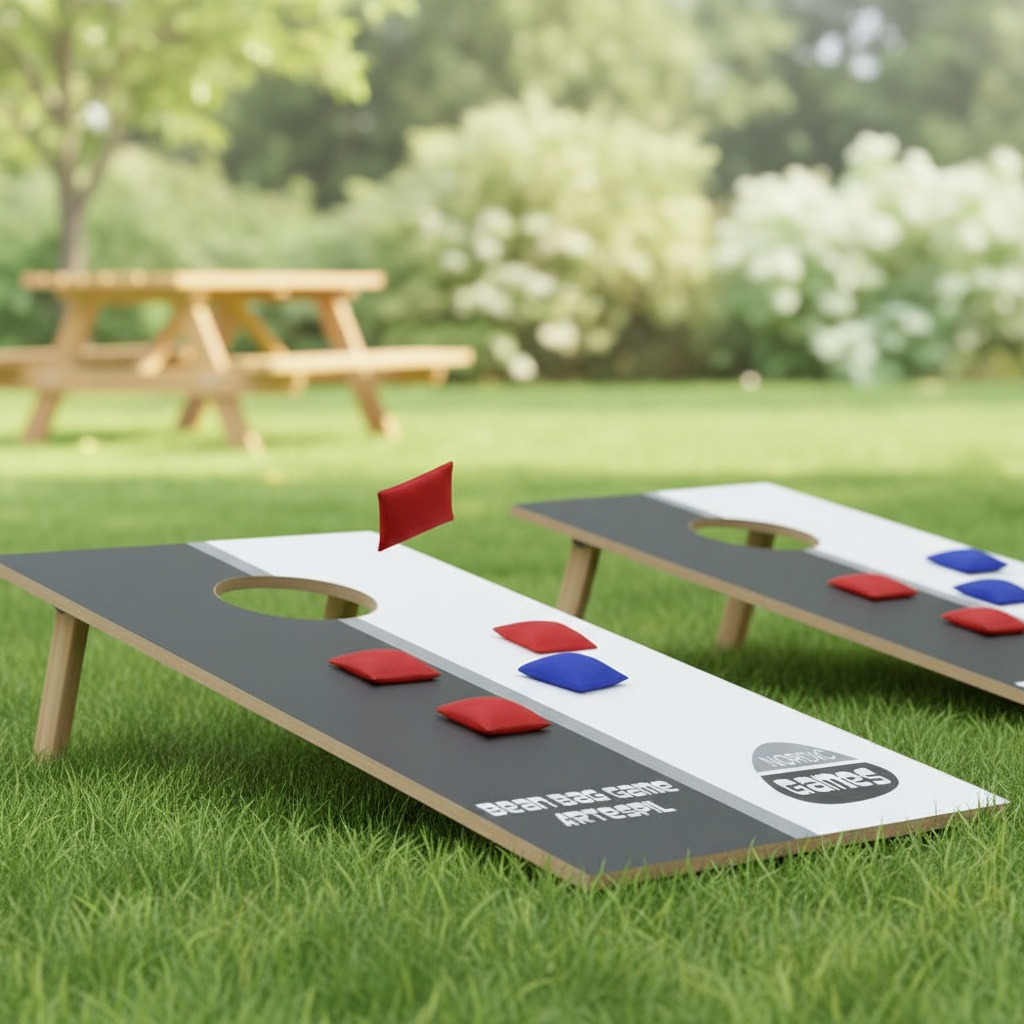 Nordic Games Cornhole Sort/Hvid (60 x 30 x 1 cm) | Udendørsspil Diverse Spil - Temashop