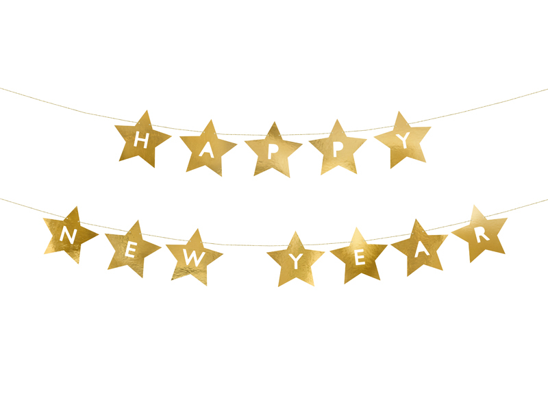 Nytårs Guirlande Guld - 1 stk (290 x 17 cm) | Nytår Guirlander - Temashop