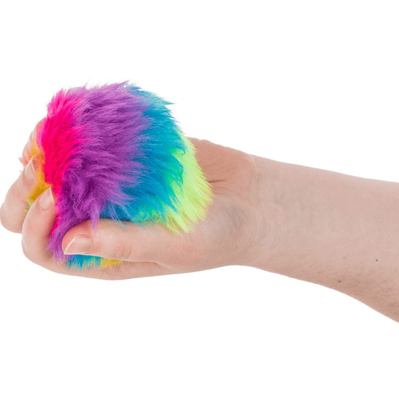 Plys Squish Ball Regnbuefarvet (7,5 cm) | Regnbue Legetøj - Temashop