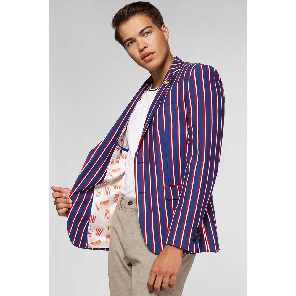 Supportswear Blazer Blå/Rød | Amerika kostume til mænd - Temashop