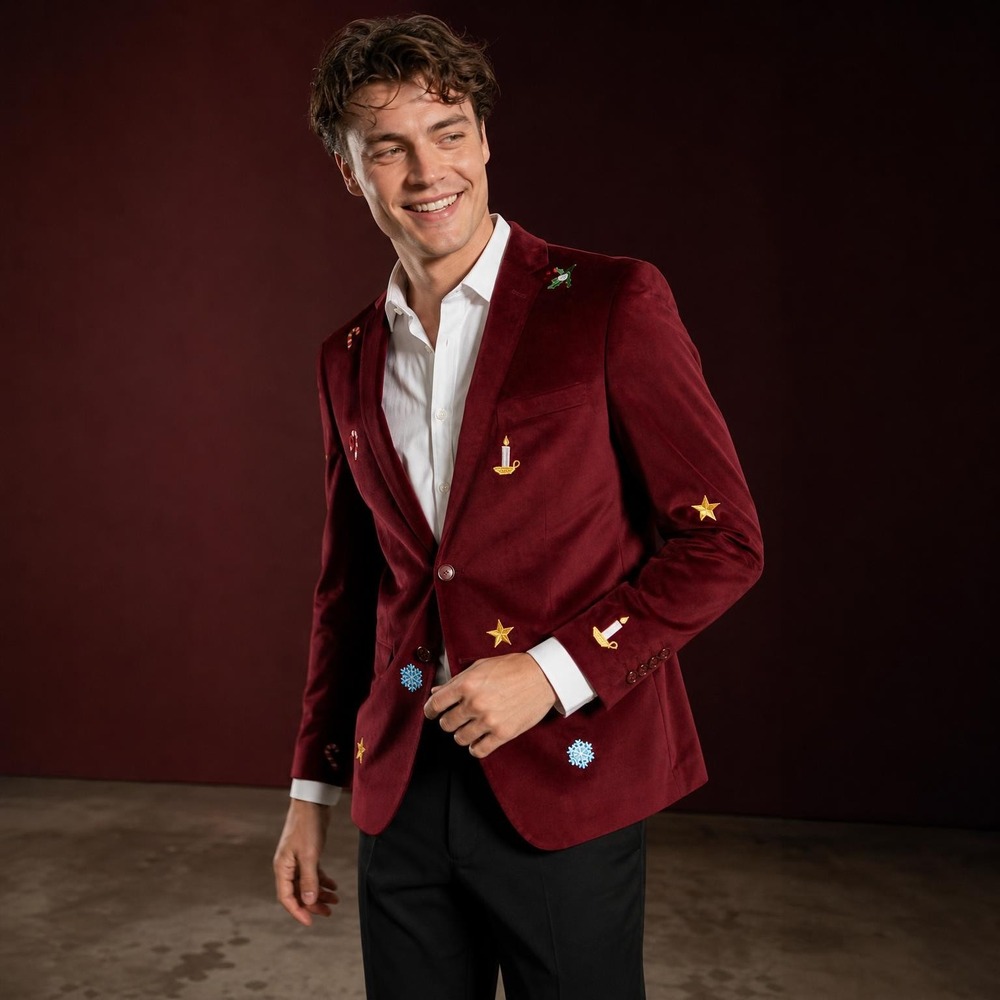 OpposuitsÂ® Christmas X-Mas Icons Blazer Bordeauxrød