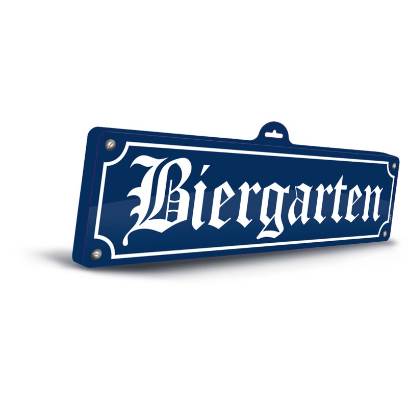 Oktoberfest 3D Biergarten Skilt - 1 stk (48 x 12,5 cm) | Oktoberfest Skilte - Temashop