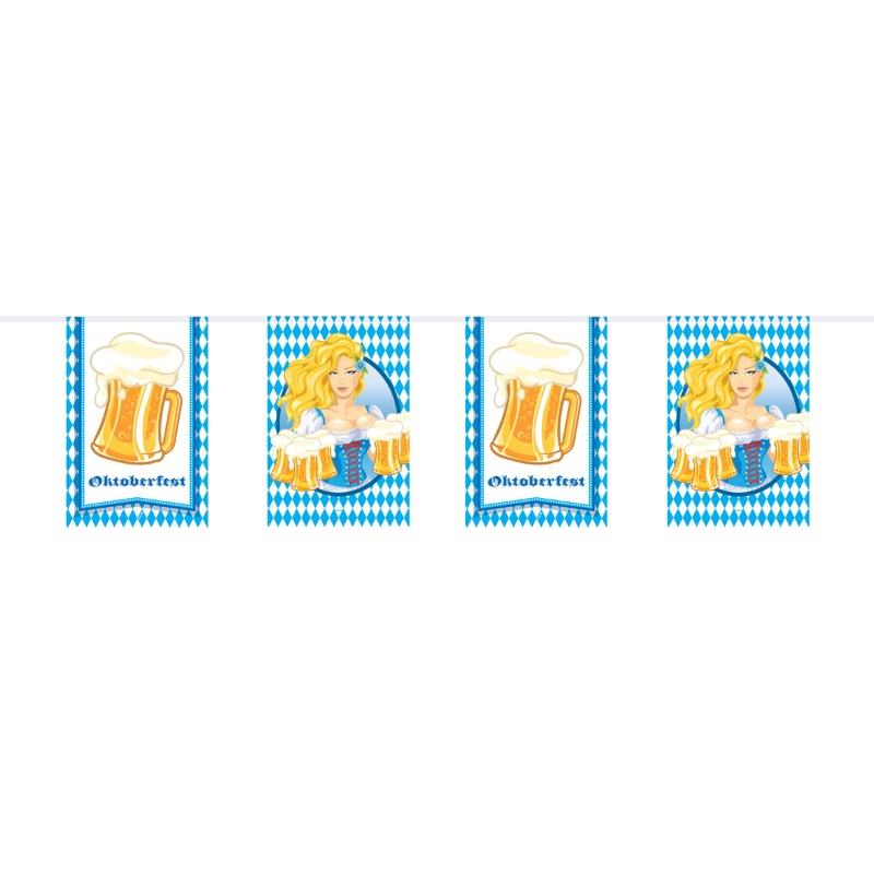 Oktoberfest Øl Flagguirlande - 1 stk (10 m) | Oktoberfest Guirlander - Temashop