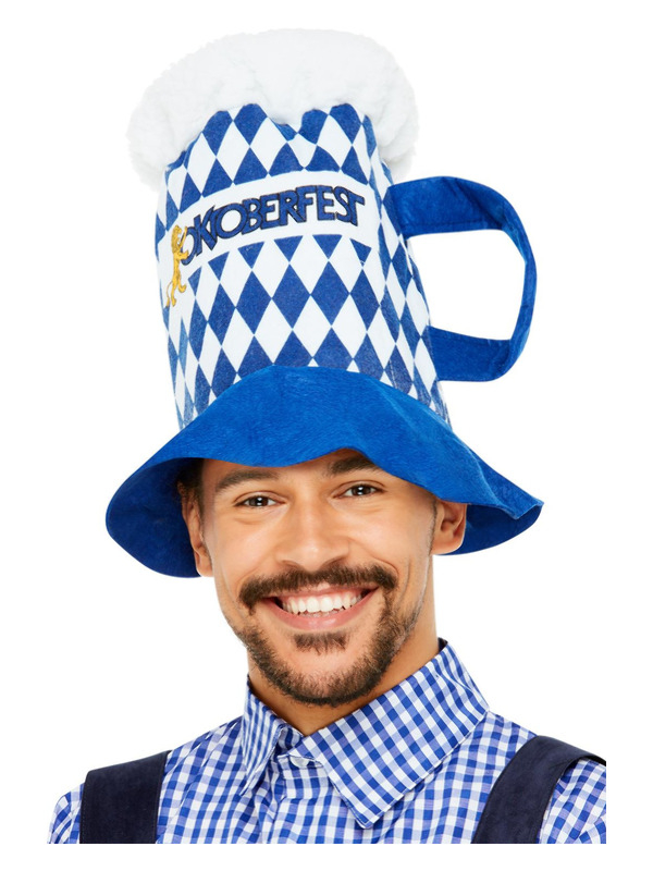 Oktoberfest Ølhat Blå | Oktoberfest Hat / Hue / Hjelm - Hovedtilbehør - Temashop