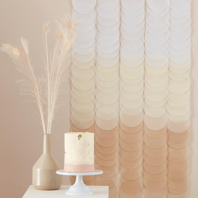Ombre Backdrop DIY Hvid/Brun - 1 stk (1,8 m) - Temashop