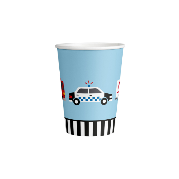 On The Road Politi Kopper - 8 stk (250 ml) | Politi Krus - Temashop