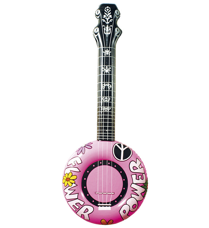 Oppustelig Hippie Banjo (100 cm) | 60'erne Hippie Musikinstrument - Kropstilbehør - Temashop