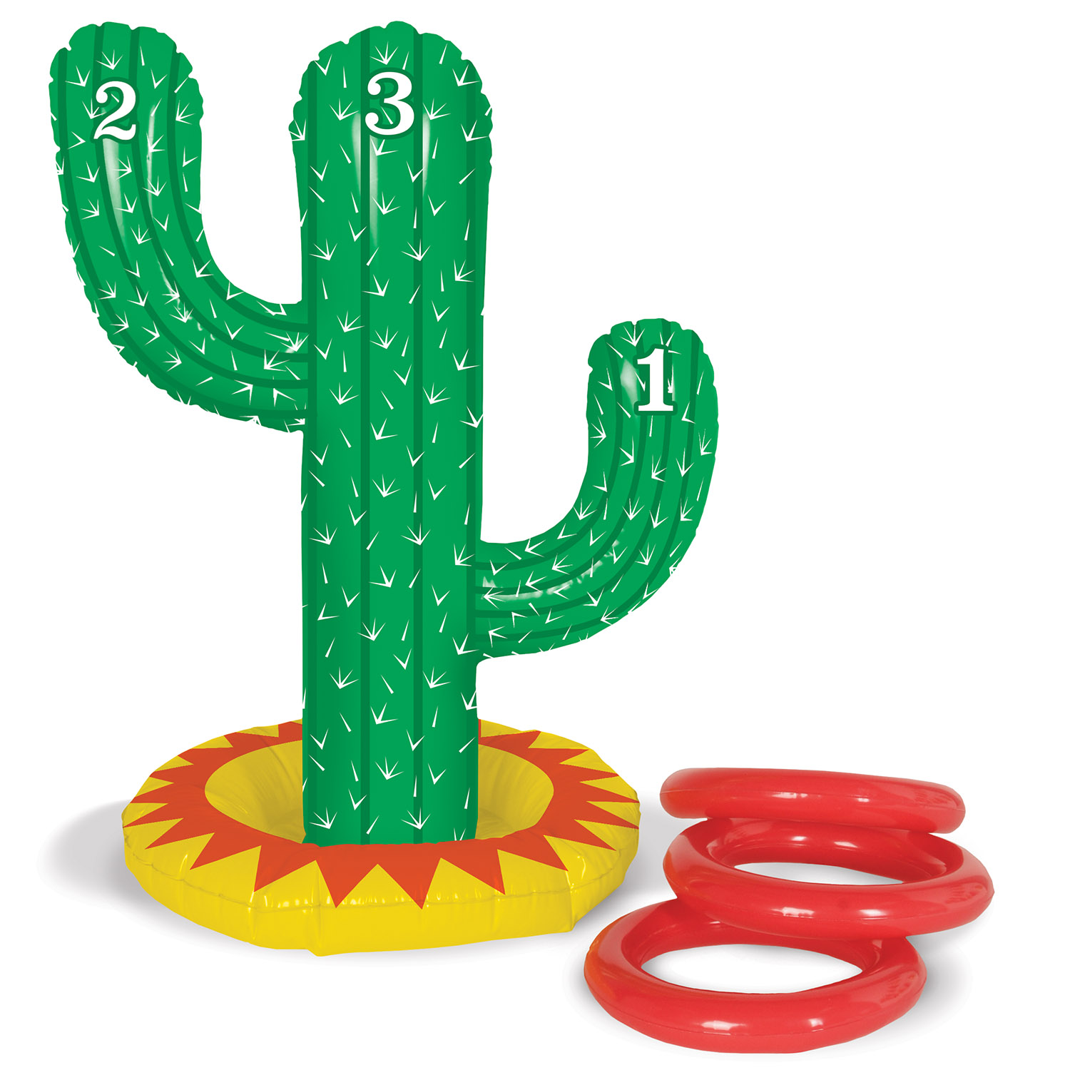 Oppusteligt Kaktus Ring Spil - 1 stk (53 - 18 cm) | Kaktus Selskabsspil - Temashop