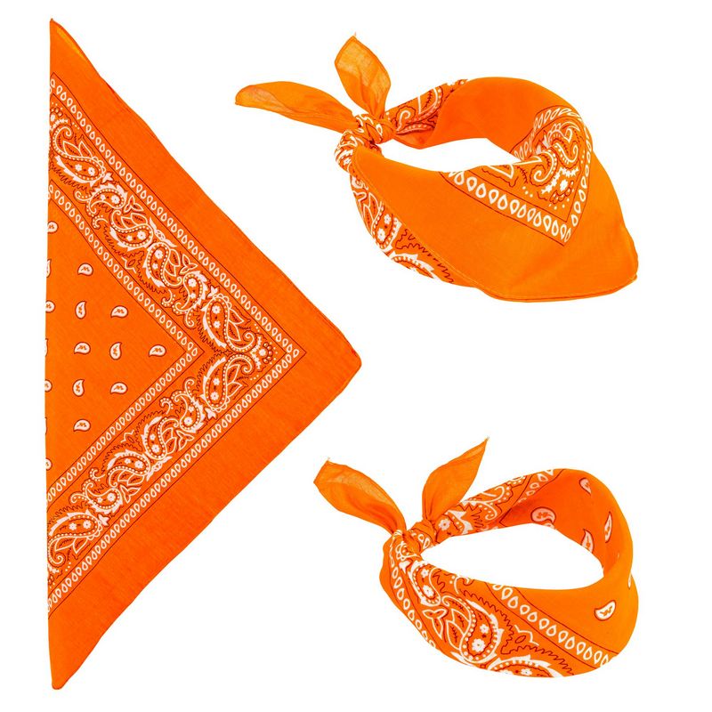 Orange Bandana (55 x 55 cm) | Orange tema Hat / Hue / Hjelm - Hovedtilbehør - Temashop