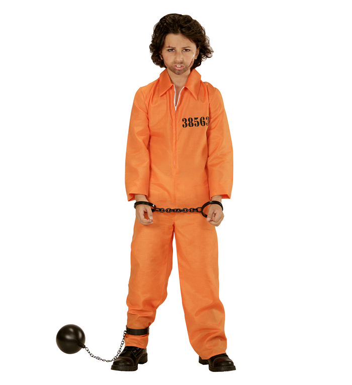 Orange Fangedragt Børnekostume - Professioner kostume til børn i størrelserne 116-170 | Fange udklædning til børn - Temashop