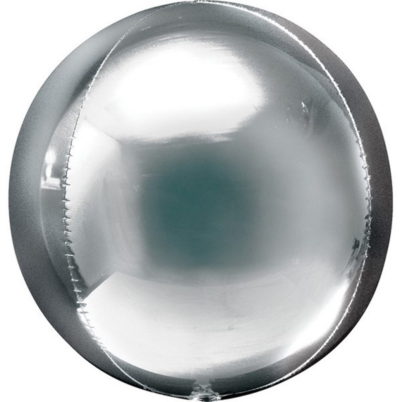 Orbz Ballon Sølv - 1 stk (38 x 40 cm) | Sølv tema Folieballoner - Temashop