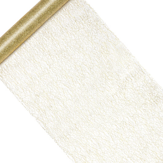 Organza Stofrulle Guld - 1 rulle (36 cm x 9 m) | Guld tema Stof / tekstil - Temashop