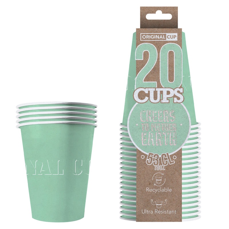 Original Cup Papkrus Pastel Grøn - 20 stk (53 cl) | Mint Tema Krus - Temashop
