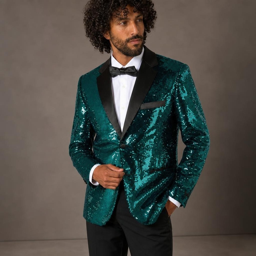 Pailletblazer Turkis | Turkis Tema Overdel - Beklædning - Temashop