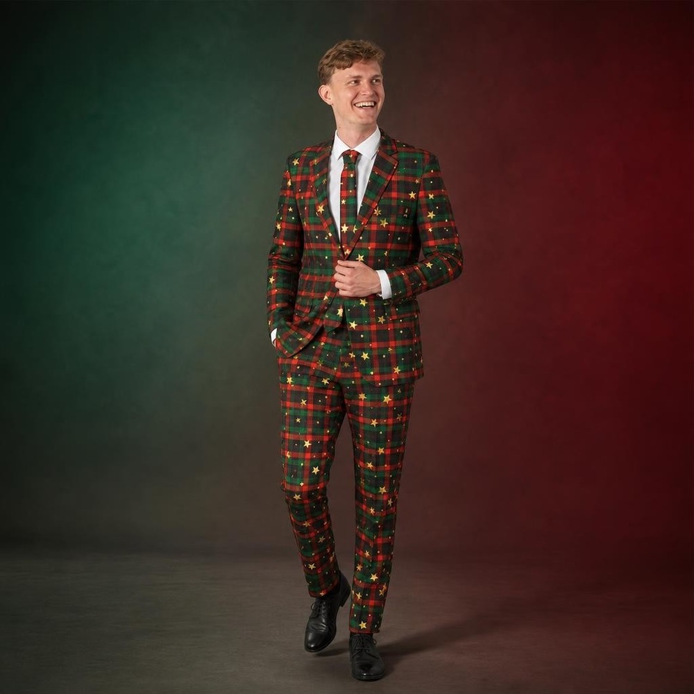 Tartan Tidings Jakkesæt | Jul kostume til mænd - Temashop