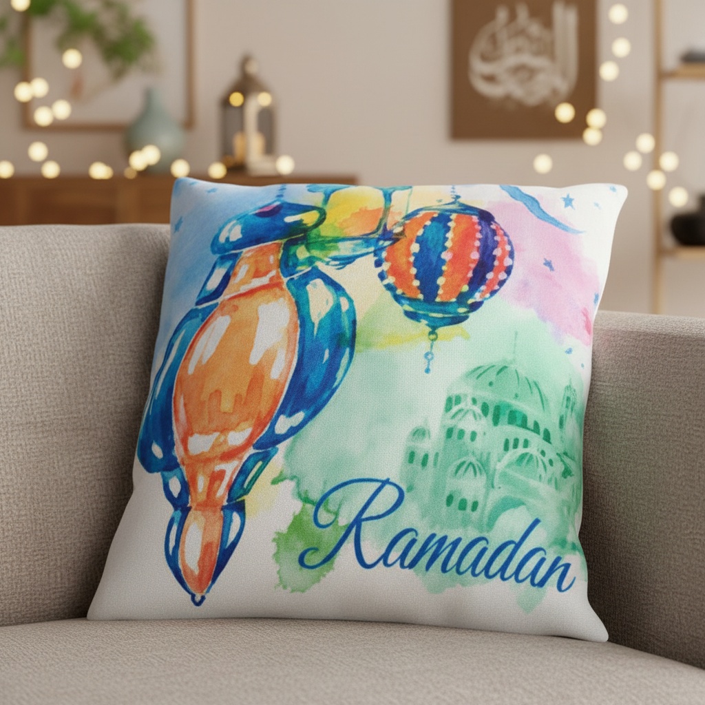 Ramadan Pudebetræk Multifarvet (45 x 45 cm) | Eid Puder - Temashop