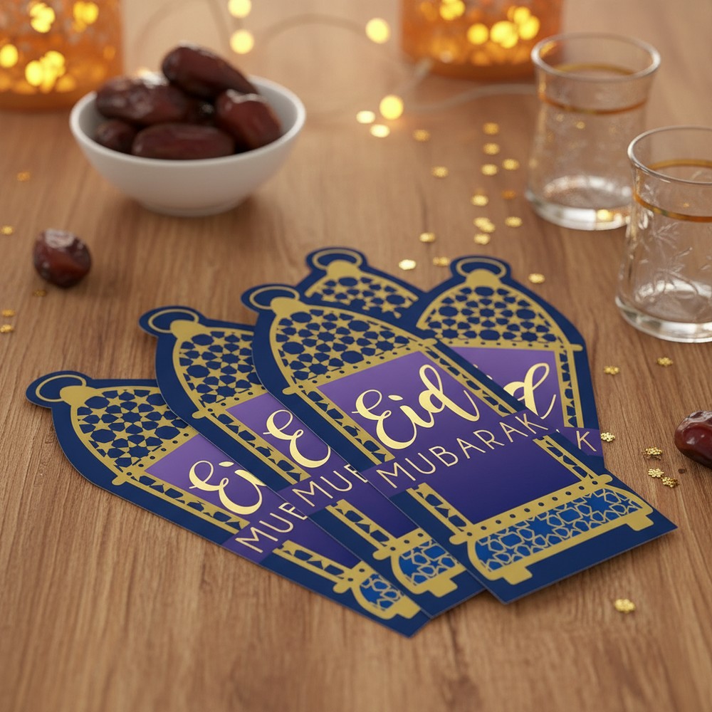 Eid Mubarak Pengekonvolut - 1 stk (24,3 x 9,6 cm) | Eid Gavetilbehør - Temashop