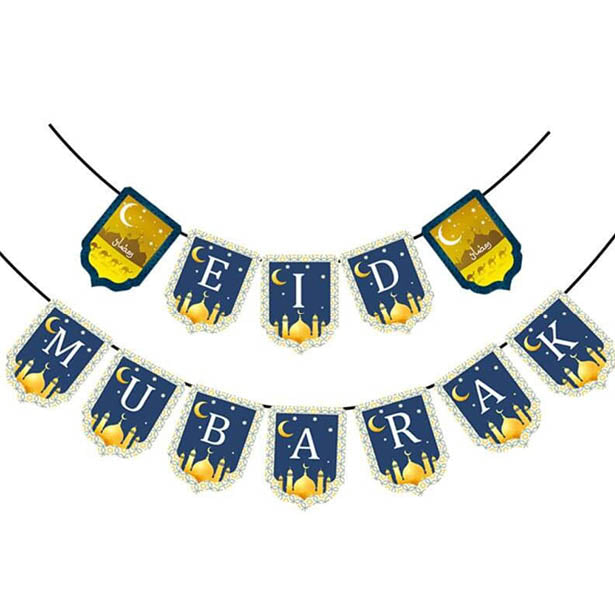 Eid Mubarak Guirlande Guld/Blå