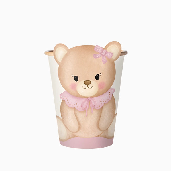 Bamse Papkrus Lyserød - 6 stk (270 ml) | Bjørn Krus - Temashop