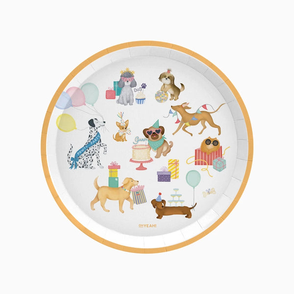 Hunde Paptallerkener - 6 stk (Ø 17 cm) | Hund Tallerkner - Temashop